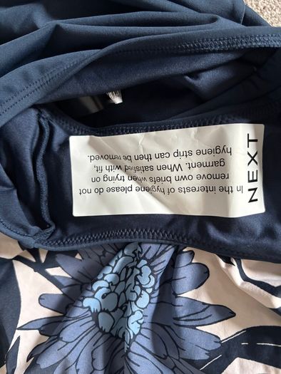 NEXT navy & cream swimsuit (BNWT, 14)
