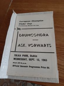 Drumcondra V Ask Vorwarts 1965 programme