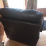 dark brown faux leather armchair. Image 5