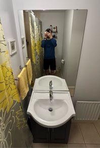 Large bathroom mirror