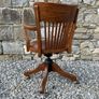 Edwardian Oak Swivel Office Chair. Image 3
