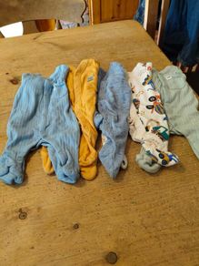 5 Newborn boys Babygrows Tesco. Upto 7.5 lbs.