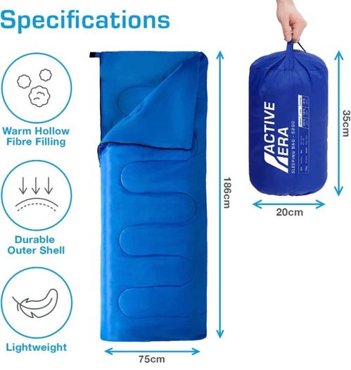 Envelope Sleeping Bag for Adults and Kids, Lightweight & Warm for Traveling, Camping, Hiking, Indoor & Outdoor Activities - 190 x 75cm (FREE POSTAGE)