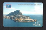 2000 Gibraltar 100 unit Bird Eye S/S West View Of The Rock (Siemens - S5 (Module 33)) Phonecard