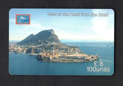 2000 Gibraltar 100 unit Bird Eye S/S West View Of The Rock (Siemens - S5 (Module 33)) Phonecard