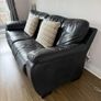 Black leather sofa, in very good condition Image 2