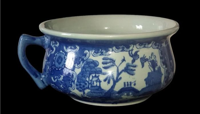 Antique Blue Willow Chamber Pot Pristine