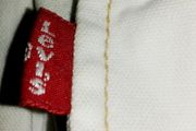 Original Levis Off-White Denim Jacket with Additional Zip and Pocket Detail