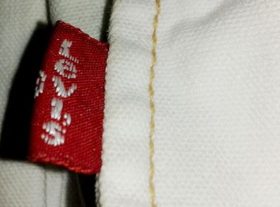 Original Levis Off-White Denim Jacket with Additional Zip and Pocket Detail