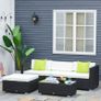 5PC Rattan Furniture Set Garden Outdoor Sectional Sofa Coffee Table Combo Patio Furniture Metal Frame w/Cushion Pillows (FREE SHIPPING) Image 6