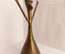 Vintage Brass bell General de Gaulle Solid Brass Hand, Dinner, Reception, School, Last Order, Library, Pub Bell great gift presents decor shop memorabilia art deco original  unique antique