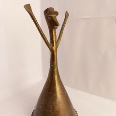 Vintage Brass bell General de Gaulle Solid Brass Hand, Dinner, Reception, School, Last Order, Library, Pub Bell great gift presents decor shop memorabilia art deco original  unique antique