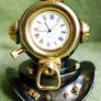 Vintage Brass Black Nautical Diver Helmet Clock -Helmet Quartz Clock Image 2