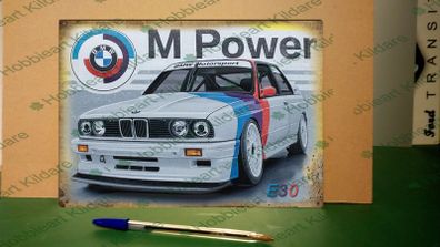 BMW E30 M power tin sign