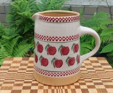 Nicholas Mosse Apple Pattern Large Cylinder Jug, 7.5" Tall, Retired Shape, Some Crazing