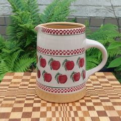 Nicholas Mosse Apple Pattern Large Cylinder Jug, 7.5" Tall, Retired Shape, Some Crazing