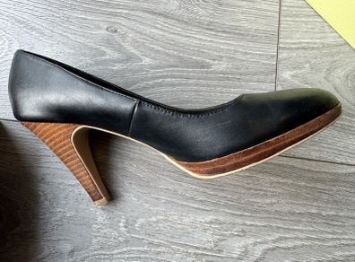 New Look "Gorgeous" Black Leather Court Shoes Size 40 (7)
