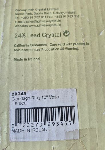 Galway crystal vase