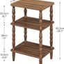 Side Table, 3-Tier Small Table with Solid Wood Legs, Retro Bedside Table Sofa Table with Open Shelf, Nightstand, Accent Table for Small Space, Living Room, Bedroom, Walnut Image 3