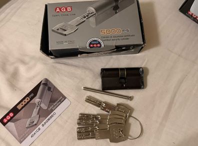 Black knob cylinder (x3) AGB safety 5000 - Made in Italy