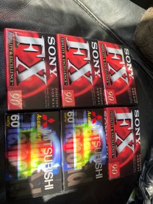 6 blank new sealed audio cassette tapes Sony and Mitsubishi
