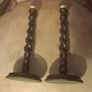 Antique barleytwist candlesticks. Image 3