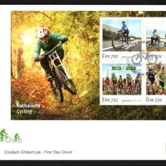 2016 Ireland Cycling in Ireland Commemorative Stamps Miniature Sheet An Post First Day Cover (FDC)