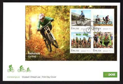 2016 Ireland Cycling in Ireland Commemorative Stamps Miniature Sheet An Post First Day Cover (FDC)