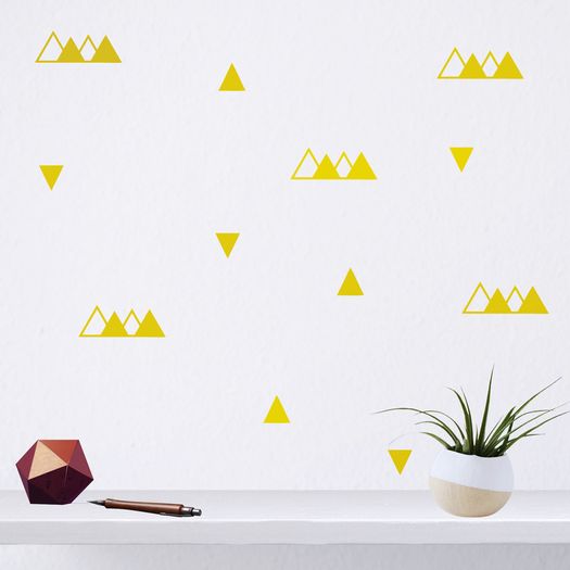 Black Triangle Wall Stickers, Triangle Pattern, Geometric Wall Decal, Triangle Wall Decals, Vinyl Decal Set, Wall Art, Gift ideas