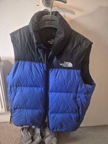 Vintage The North Face 700 Goose Down Nuptse Vest Mens XL Black/Blue
