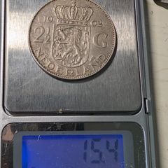 1962 Dutch 2 1/2 Guilders silver