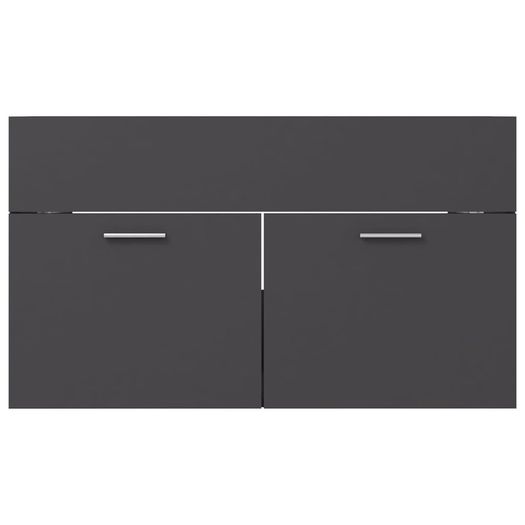 Sink Cabinet with Built-in Basin Grey Chipboard