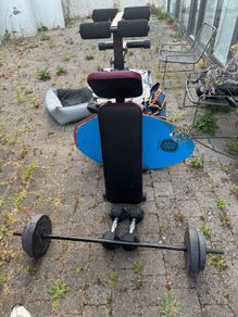 Weights and bench free to collect.