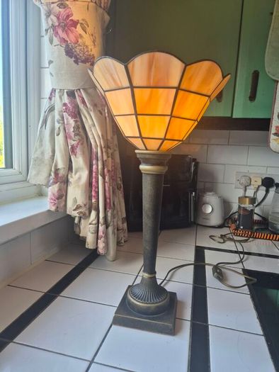 Table lamp Torchiere faux stained glass  uplighter Tablelamp
