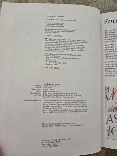 Learn Lettering And Calligraphy Step-by-step. By Gail And Christopher Lawther. Large Volume Hardback With Dustjacket In Good Condition.  See Photos For Same.