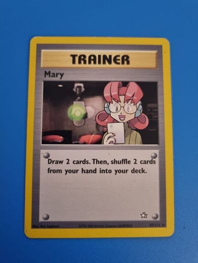 Mary Trainer Pokemon Card from Vintage Set Neo Genesis
