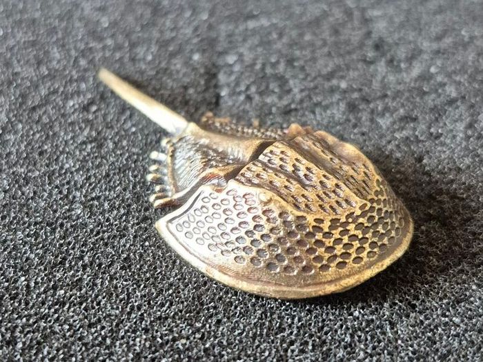 3 brass crabs,. Solid brass.