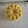 Gold velvet buttoned footstool Image 2
