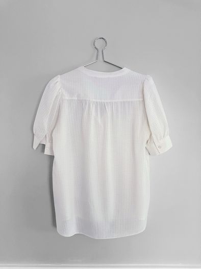 Pre Owned Dunnes Stores White Textured Blouse