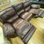 Brown Leather Recliner Sofa Image 3