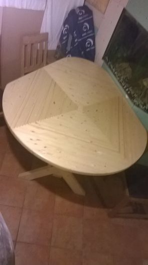 Pear shape corner table hand made home made