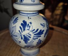 Vintage Delft miniature lidded jar