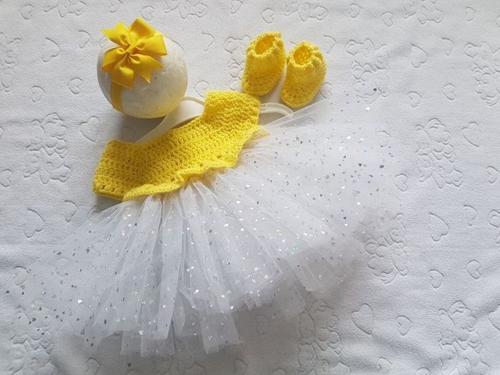 Handmade baby tutu dress set 0-3 months