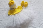 Handmade tutu dress photo prop from newborn