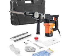 Demolition Jack Hammer Concrete Breaker 1400W Electric Hammer 2 Chisel Bit