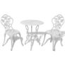 3 Piece Bistro Set Cast Aluminium White Image 5