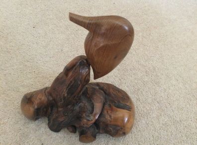 Vintage wood carving of bird