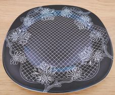 New Meadows and Byrne 7 black and white porcelain side plates