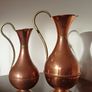 5 Vintage brass copper jugs. Image 10