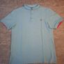 Fred Perry Men's Large Short Collar Polo Light Blue Coral Red Image 2